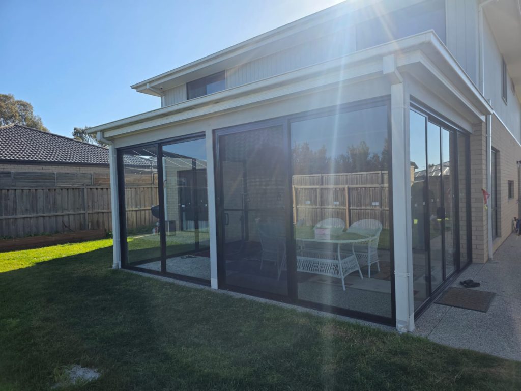 Alfresco Enclosure Glass Stacking and sliding outdoors