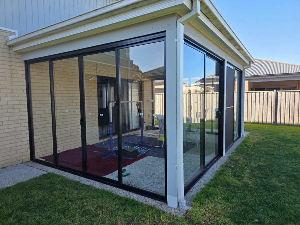 Alfresco Enclosure Glass Stacking and sliding outdoors